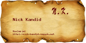 Nick Kandid névjegykártya